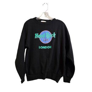 Hard Rock Cafe London Black Sweatshirt Medium 50% Cotton 50%‎ Acrylic